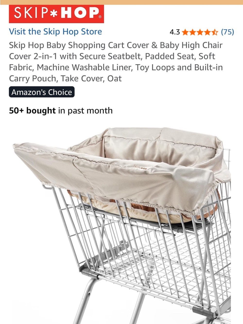 Skip hop shopping cart high chair cover